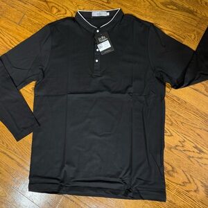 Polo Mano black Henley size L